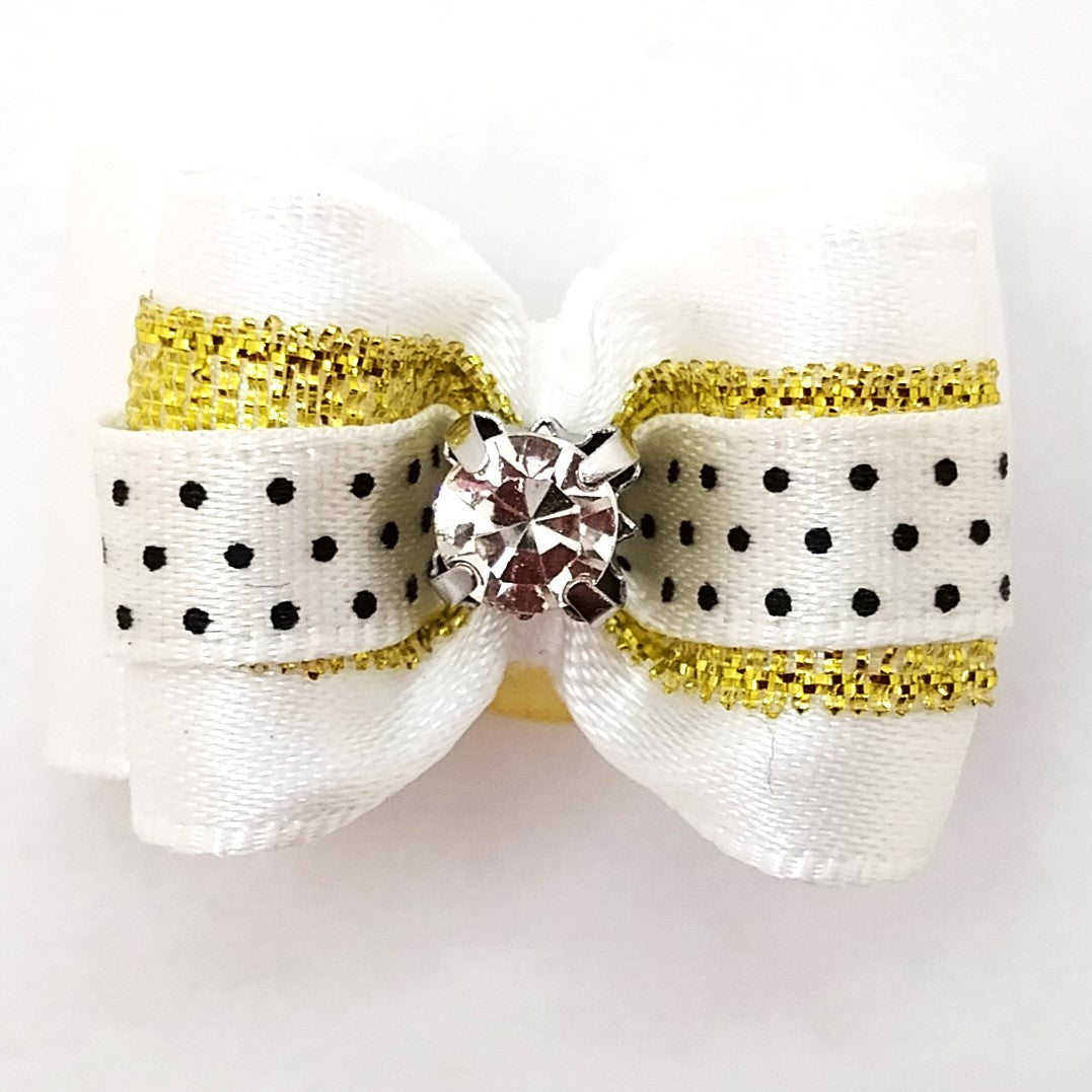 Show Tech Hundeschleifen Pet Bows gestärkt, verschiedene Farben mit Strassstein und Gummiband, ca. 3cm