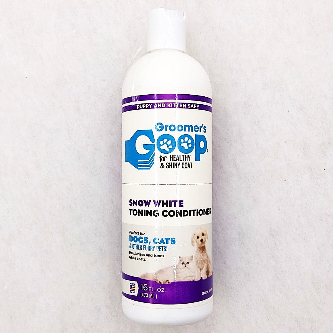 Groomer’s Goop Snow White Toning Shampoo & Conditioner – Aufhellende Fellpflege (473 ml)
