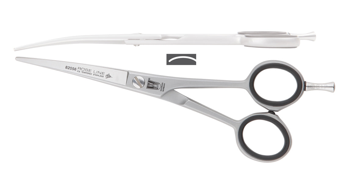 Witte Rose Line Grooming-Schere 5,5 Zoll gebogen mit Fingerhaken