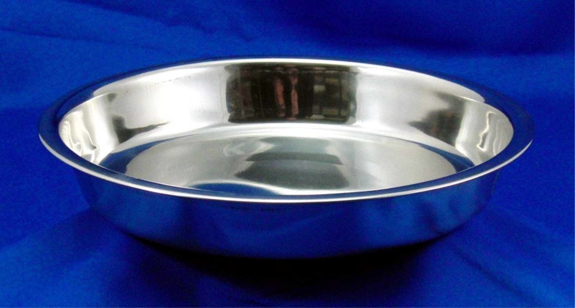 Welpenschale Fressnapf aus Edelstahl 1,50ltr. 25cm Durchmesser Höhe 4 cm Welpenfutternapf Welpenfressnapf