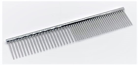 Kombinationskamm P12, Metallkamm Grob/Mittel Hundekamm, Katzenkamm, Haustierkamm, 19cm