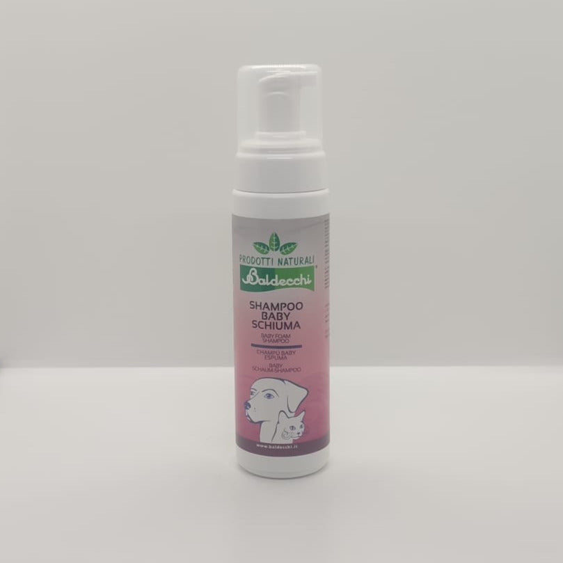 Baldecchi Baby Schiuma Trockenshampoo Schaum 200ml Welpenshampoo Hundeshampoo