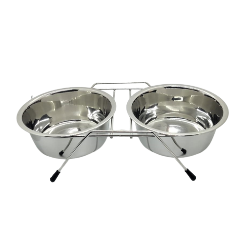 Doppelnapf mit Erhöhung Futternapf Hundenapf Katzennapf Teller 2x 900ml