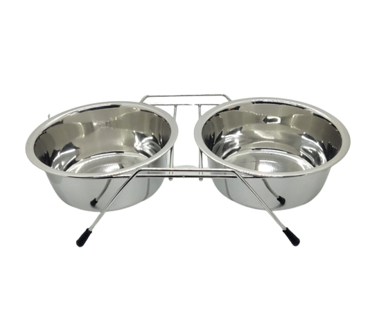 Doppelnapf mit Erhöhung Futternapf Hundenapf Katzennapf Teller 2x 900ml