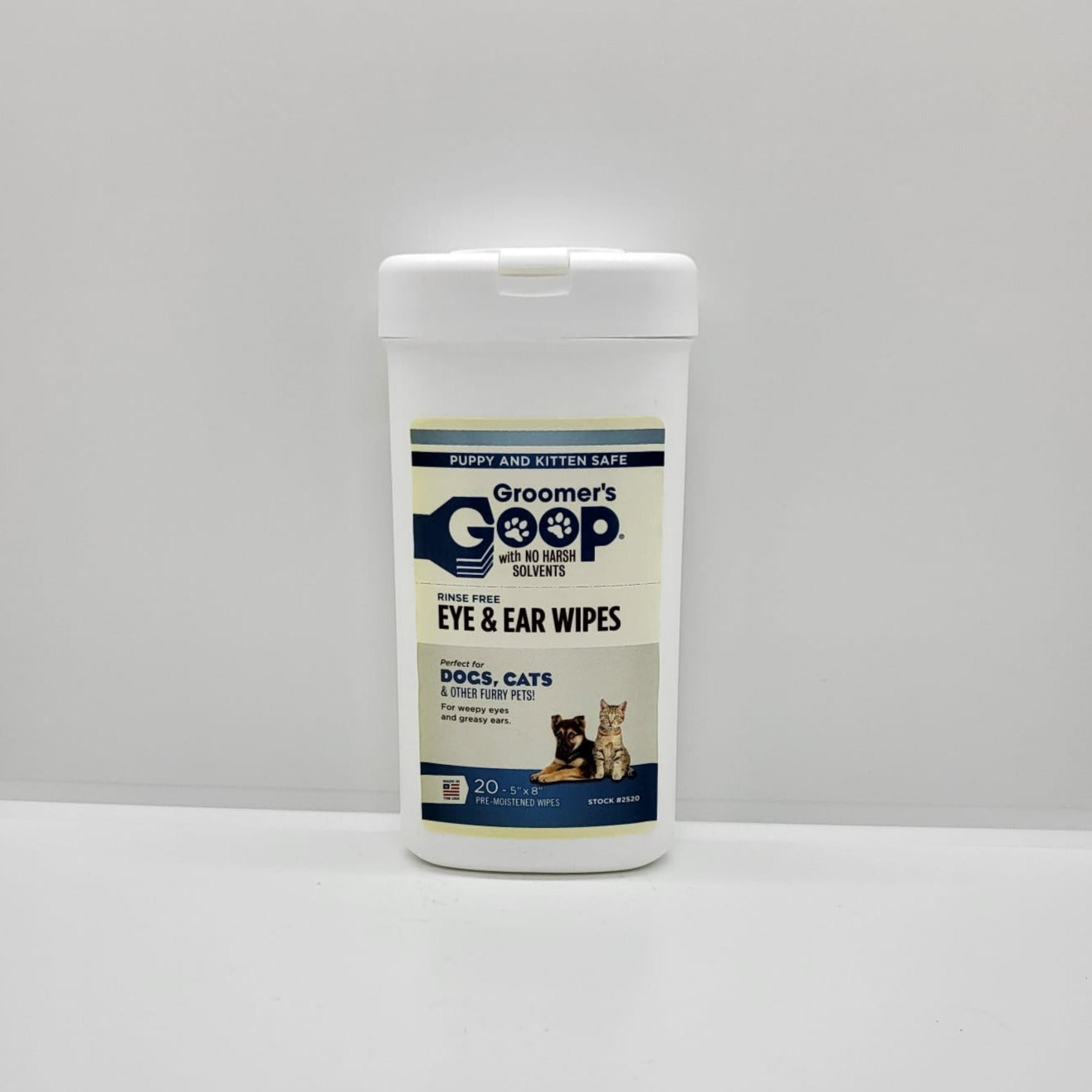 Groomers-Goop Eye and Ear Wipes, Augen und Ohren Reinigungstücher, 20 Stück
