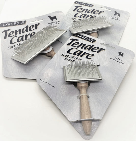 Lawrence Tender Care Soft Slicker Brush fine Hair - Profi Zupfbürsten Hunde, Katzen, Haustiere