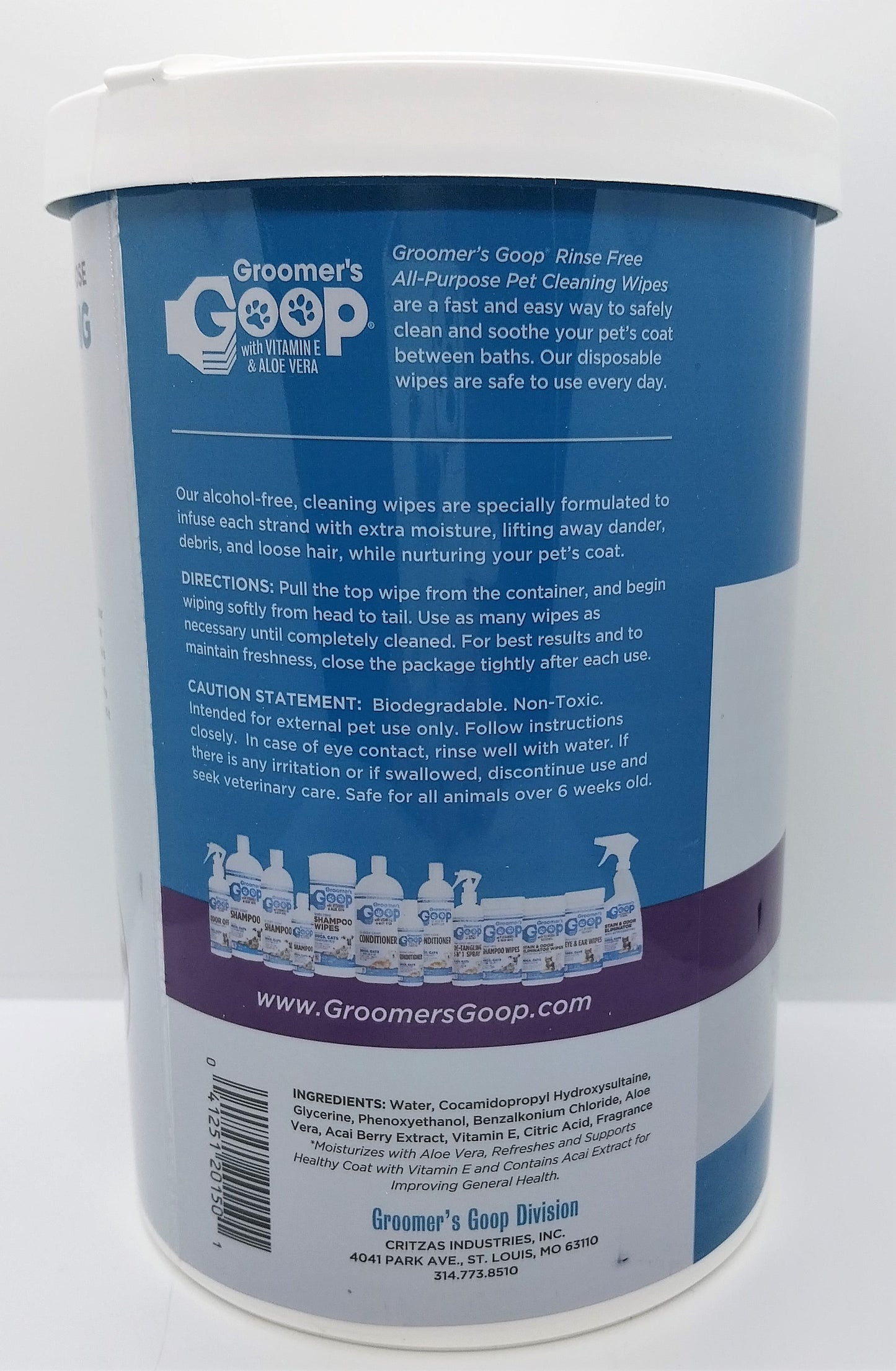 Groomer's Goop Pet Cleaning Wipes, Groomer's Goop Haustier - Reinigungstücher, 150 Stk