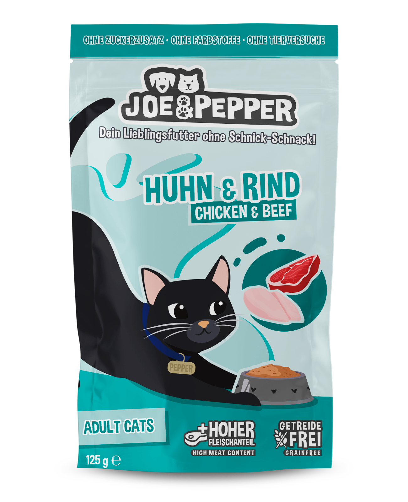 Joe & Pepper Cat Huhn & Rind 125g