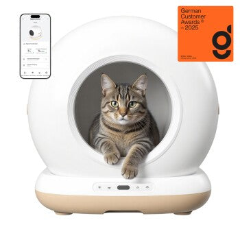 AstroPet Neptune Selbstreinigendes Katzenklo mit Katze