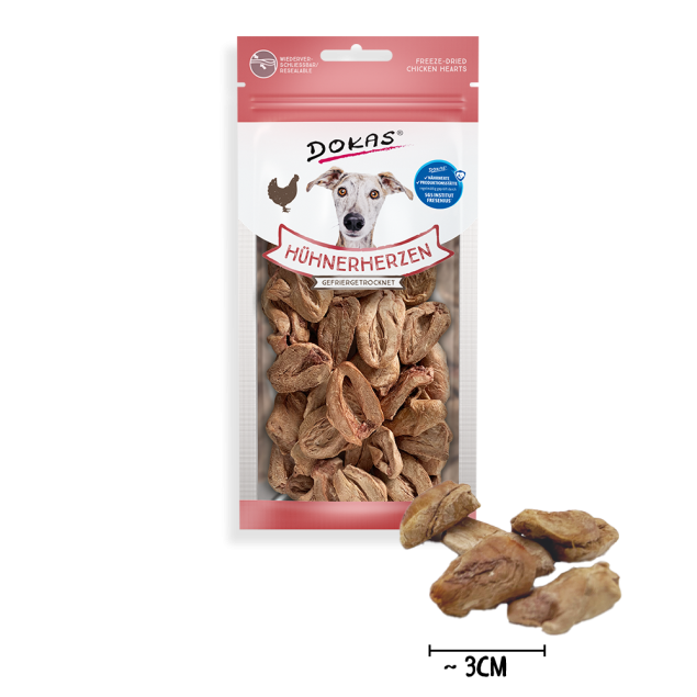 Dokas Hühnerherzen gefriergetrocknet – 100 % purer Snackgenuss