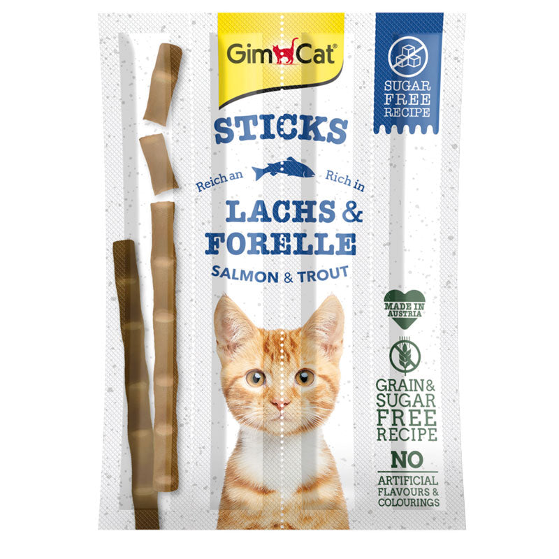 GimCat Sticks - Softe Kaustangen, hoher Fleischanteil ohne Zuckerzusatz - 1 Packung (1 x 4 Sticks)