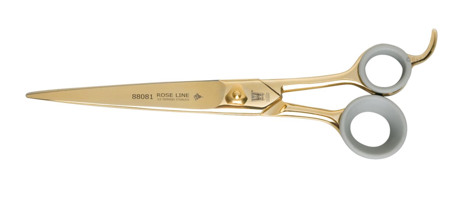 Rose Line 88080 / 88081 Grooming-Schere 8,25" mit Fingerhaken – Satin, Magenta, Purple oder Gold