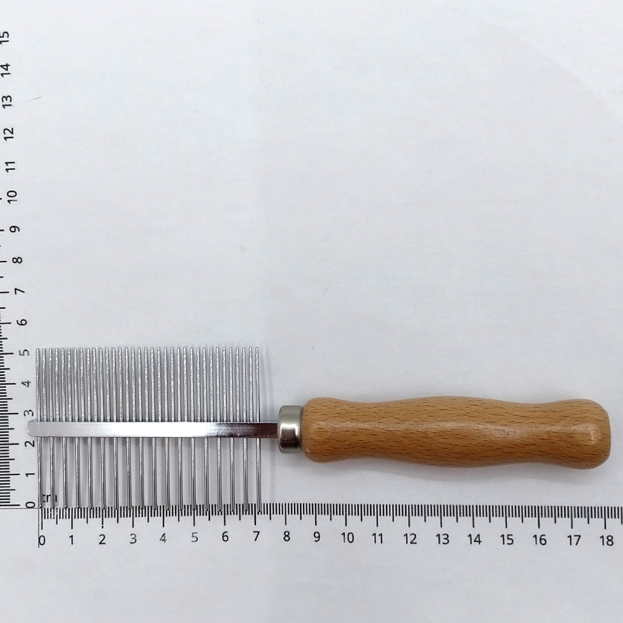 Kamm mit Holzgriff - Doppelkamm mittel/grob,  für Langhaar, Halblanghaar mit Unterwolle, Made in England