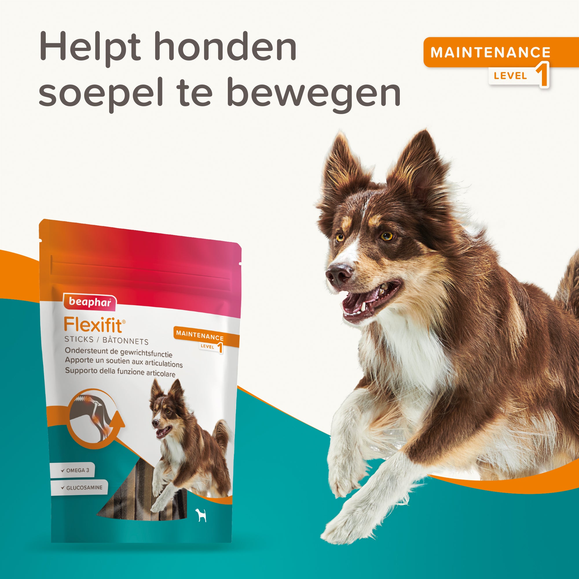 Beaphar Flexifit® Sticks mit wertvollen Gelenkbausteinen, Vitaminen und essentiellen Fettsäuren, 175 g