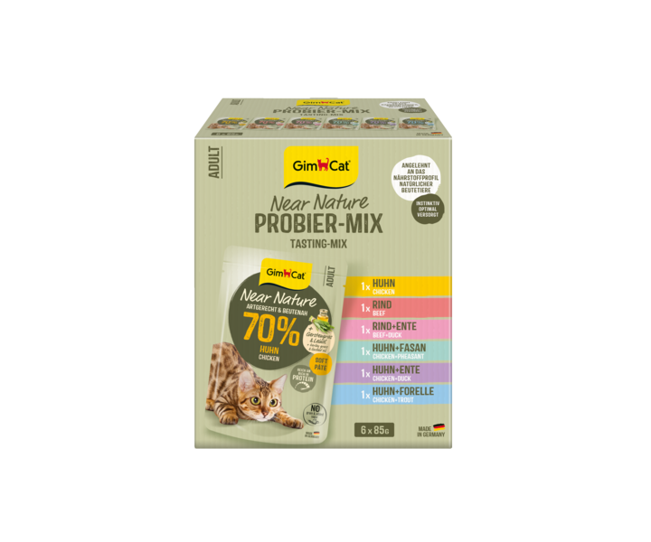 GimCat Near Nature – Premium Nassfutter für Katzen 16x85gr