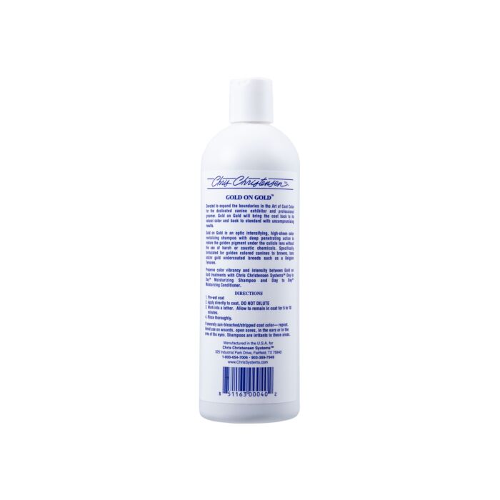 Chris Christensen Gold on Gold – Farbshampoo für warme Töne bei Hund & Katze, 473 ml