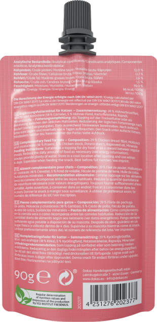 Dokas Cat Snack-Creme Huhn & Garnele 90 g