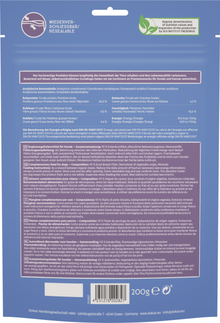 Dokas Entenbrust in Stückchen – Fettarmer Trainingssnack für Hunde