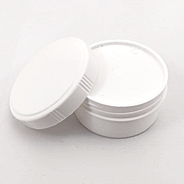 Schraubdosen mit zusätzlichem Dichtdeckel und Schraubdeckel, Kunststoff weiß in 60ml, 75ml