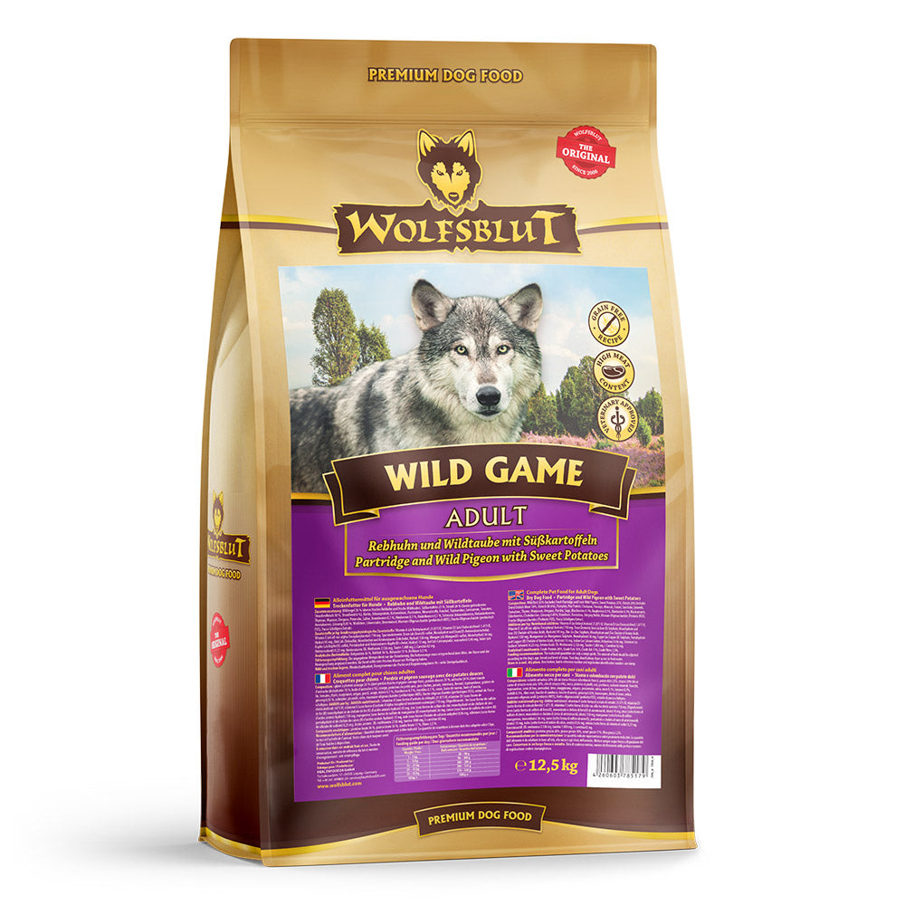Wolfsblut Wild Game Adult Rebhuhn Wildtaube Süßkartoffel ohne Getreide gut verträglich