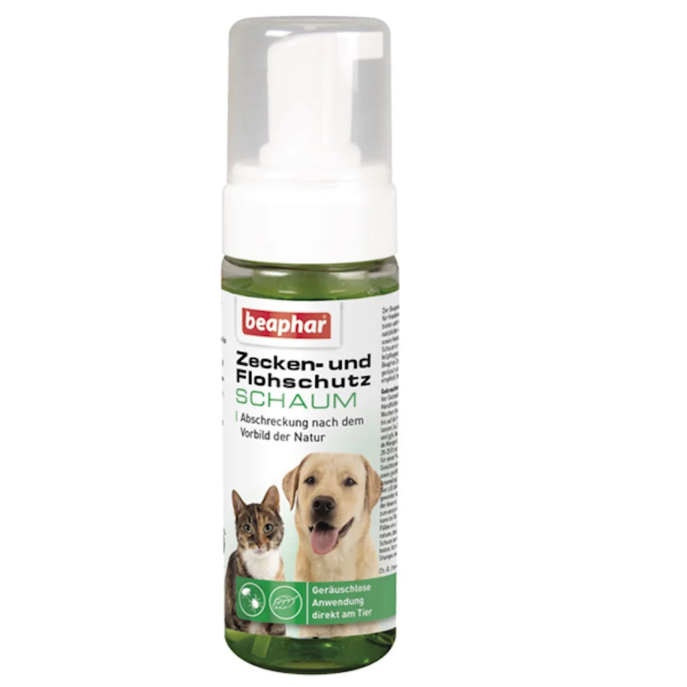 Beaphar Zecken- und Flohschutz Schaum, sofortiger Parasitenschutz für Hunde und Katzen, 150ml