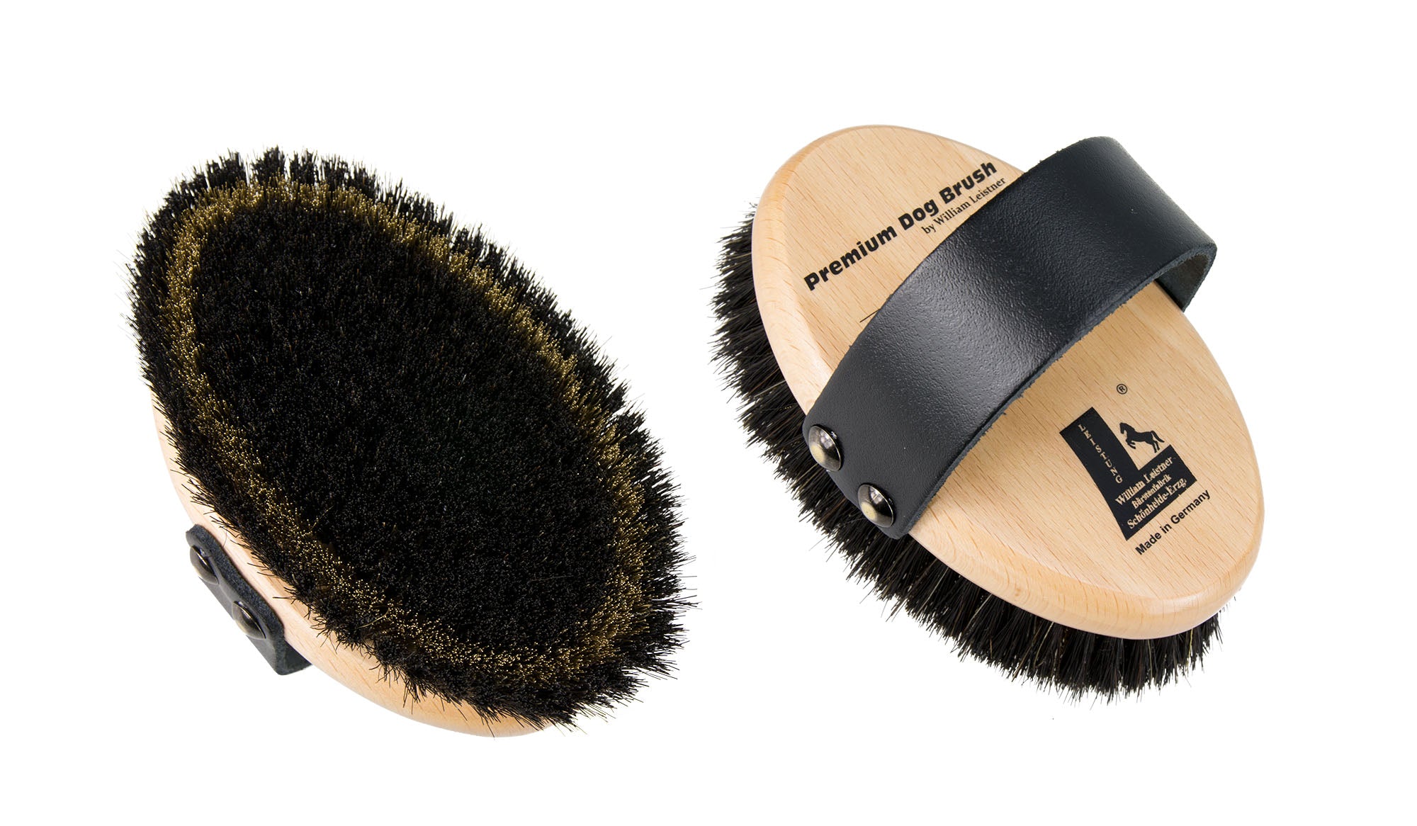 Leistner Premium Dog Brush small Emma mit Rosshaar und Messingborsten