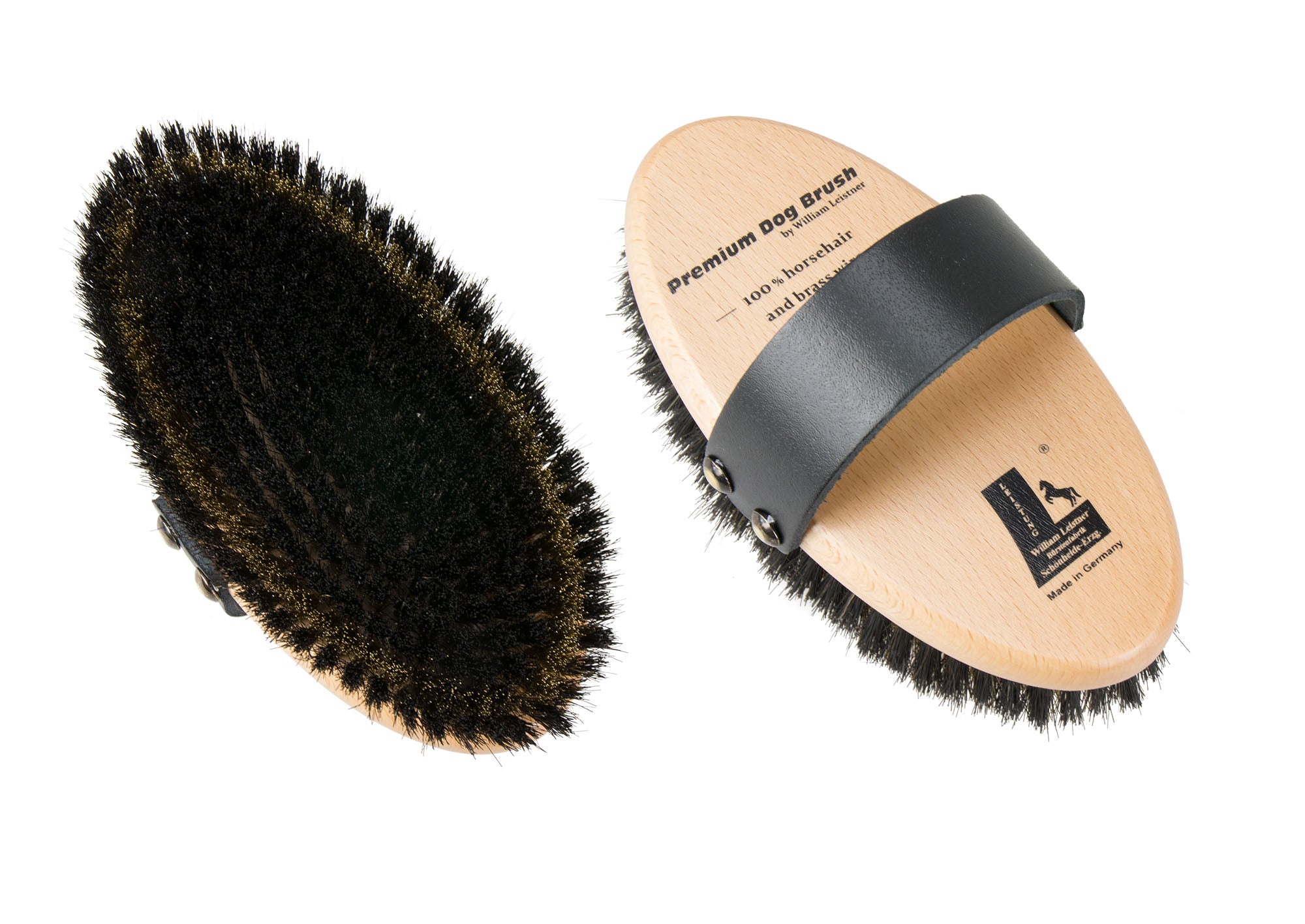 Leistner Premium Dog Brush medium mit Rosshaar und Messingborsten