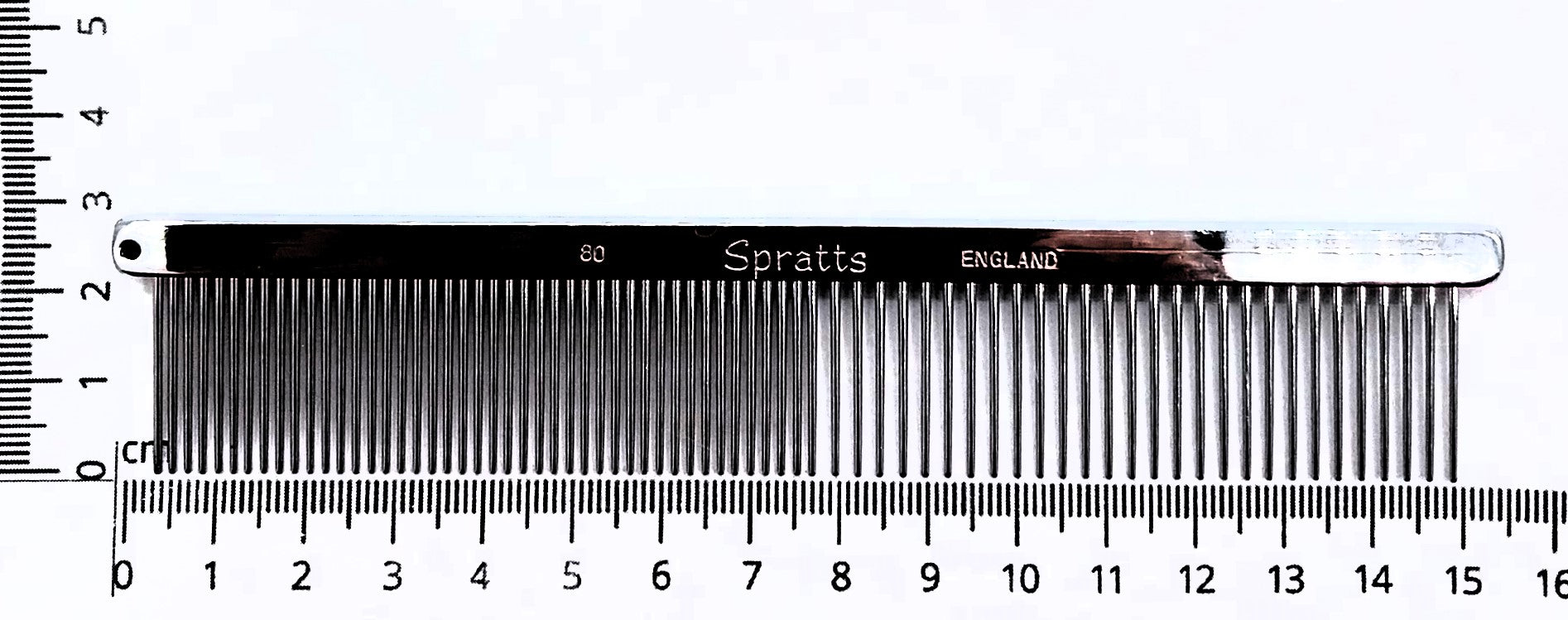 Spratts 80 Kombinationskamm fein/medium, Messing verchromt, für feines dünnes und dickeres Fell