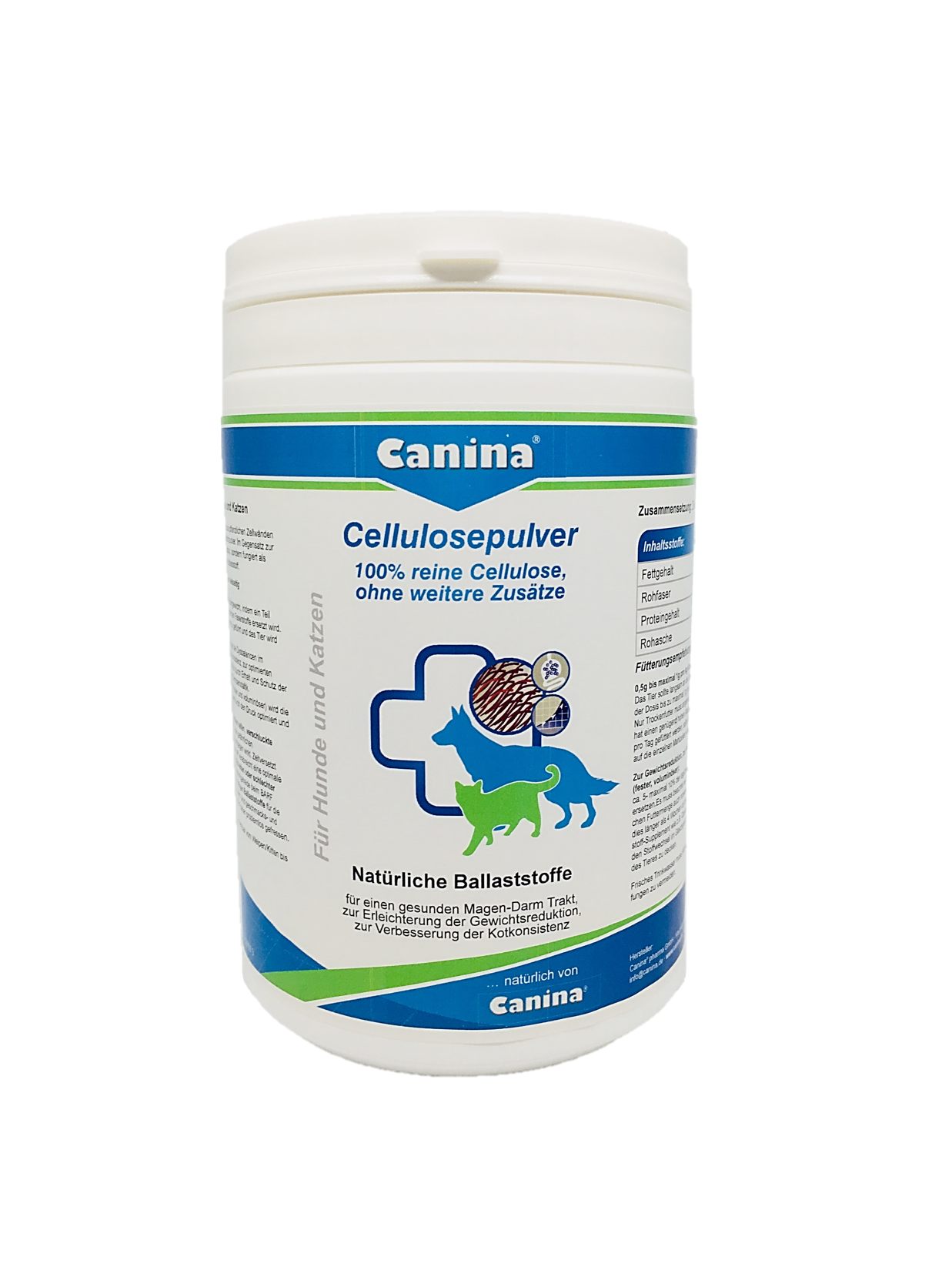 Canina CELLULOSE Pulver Natürliche Ballaststoffe für Hund & Katze 400 gr