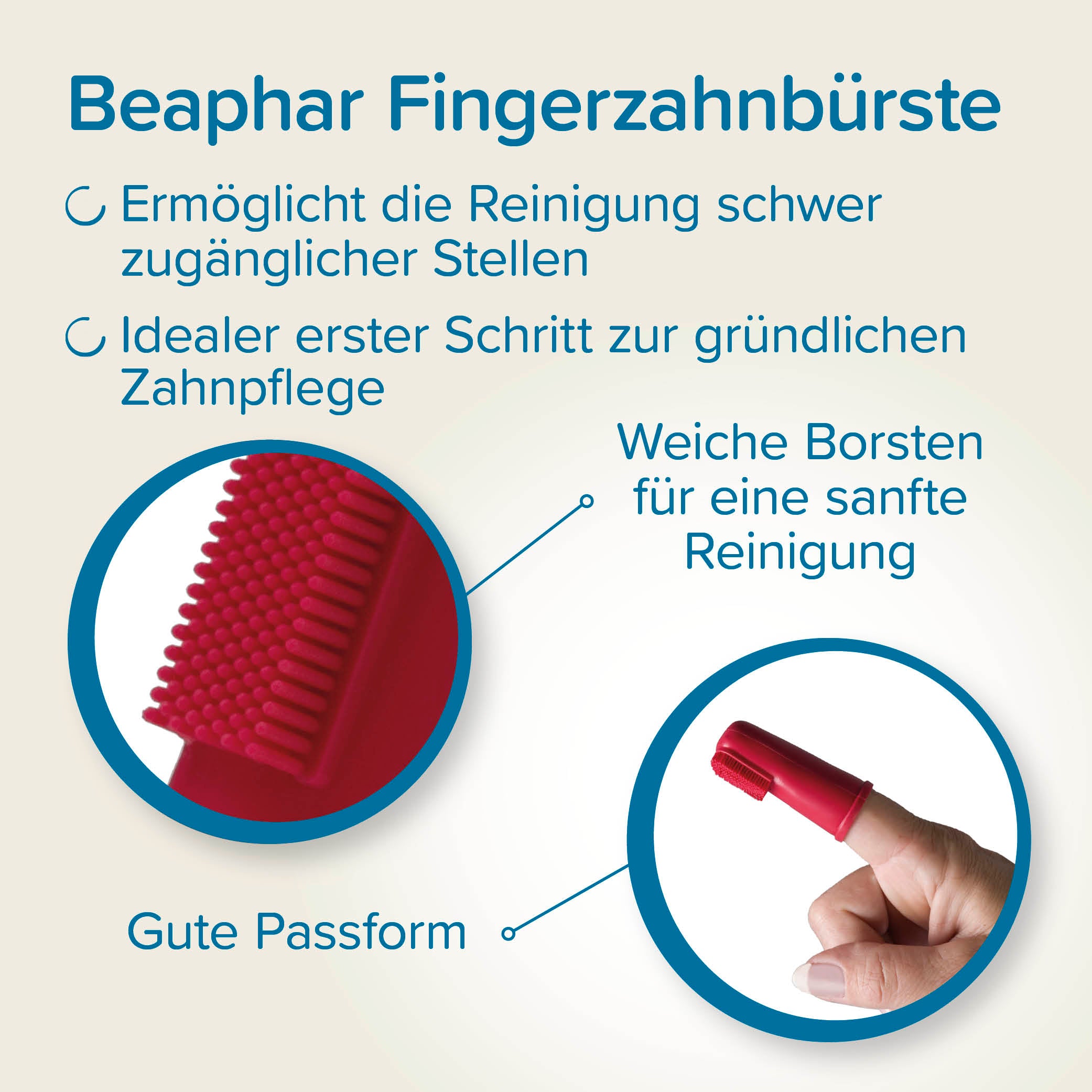 Beaphar Finger-Zahnbürste – Für Hund & Katze, 2 Stück