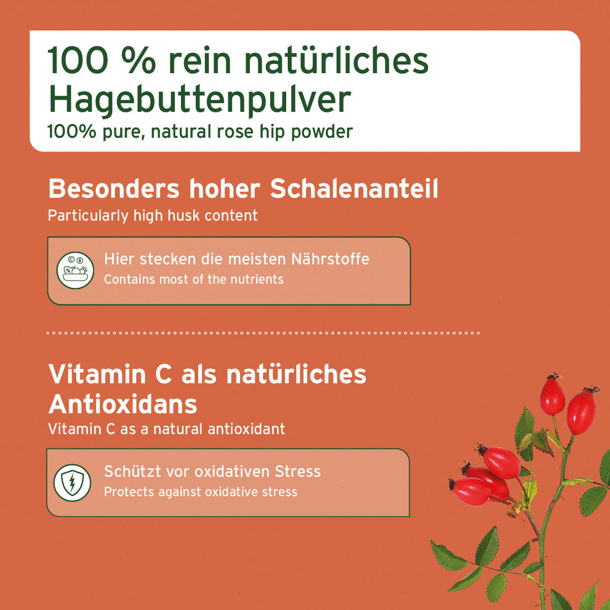 Aniforte Hagebuttenpulver Gelenk- und Immunsystemschutz Hund & Katze