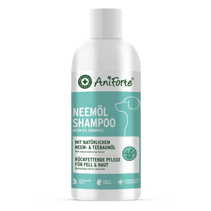 AniForte Neemöl Shampoo mit ätherischem Teebaumöl - bei Juckreiz, für Hunde aller Rassen & Felltypen, 500ml