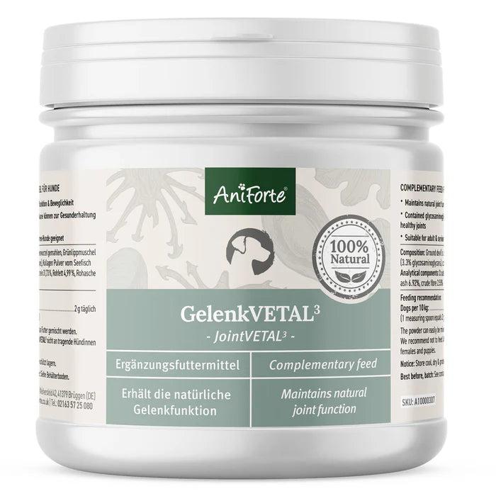 AniForte  GelenkVETAL 3 Mischung aus Teufelskralle, Grünlippmuschel und Kollagen für gesunde Gelenke, 250g