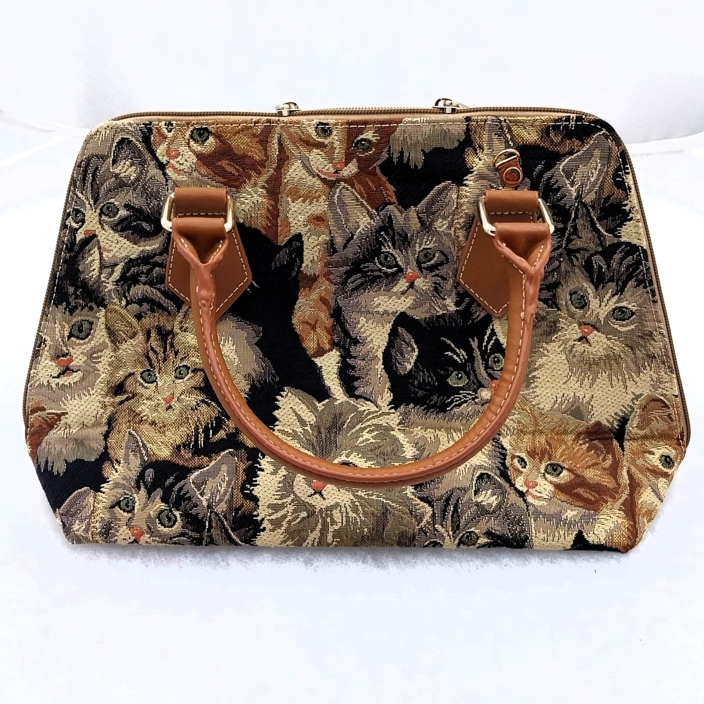Signare Taschen, Kissenhüllen mit Katzenmotiv Handtaschen Reisetaschen Gobelin-Leder