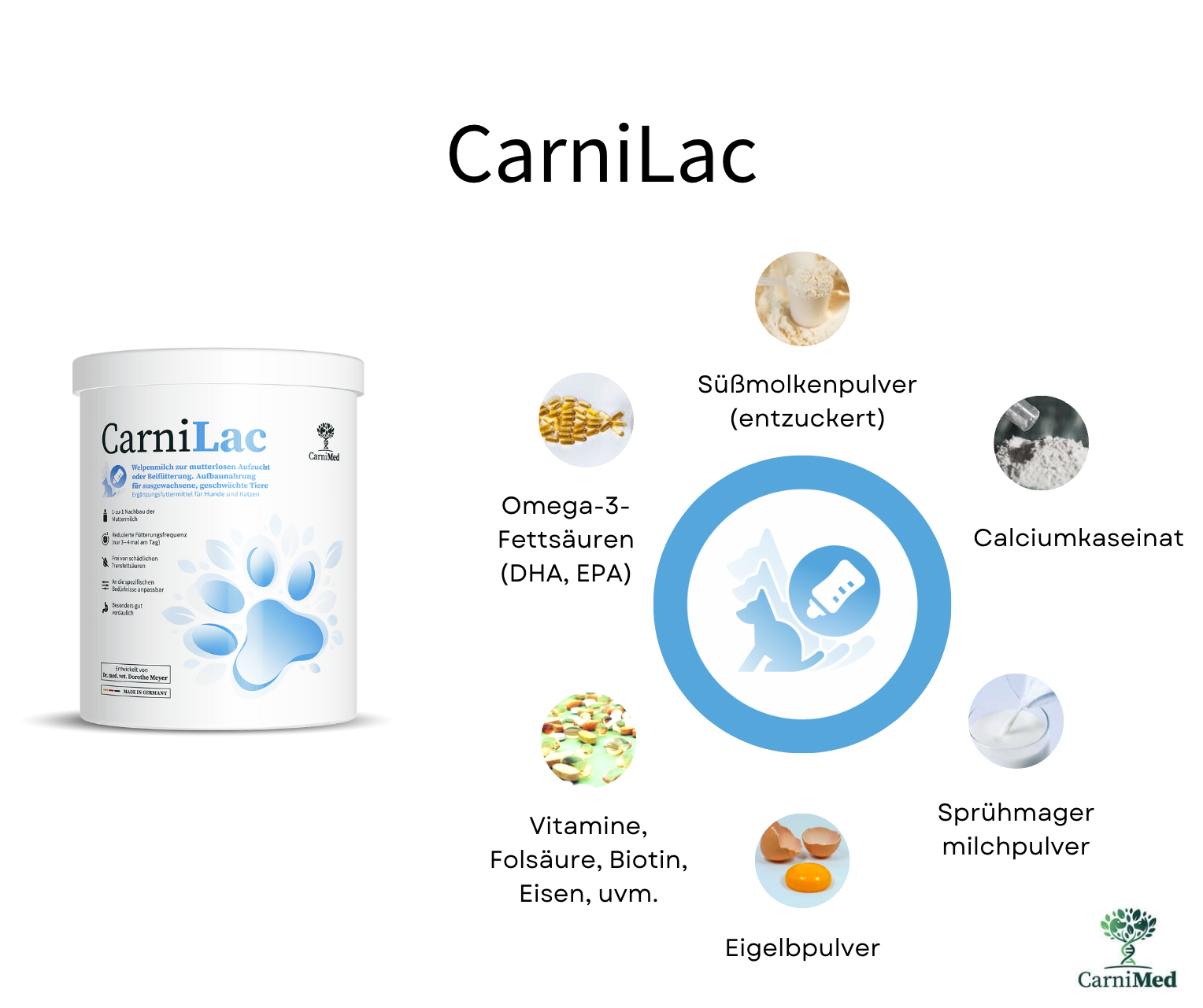 CarniLac Aufzuchtmilch Handaufzucht Carnimed Hund Katze Nagetiere