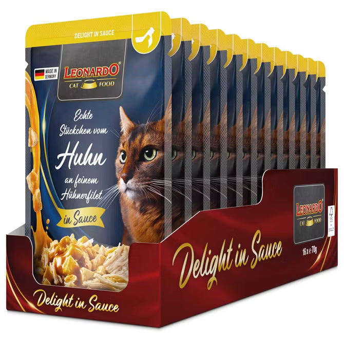 LEONARDO Delight in Sauce Huhn an feinem Hühnerfilet 16 x 70 g