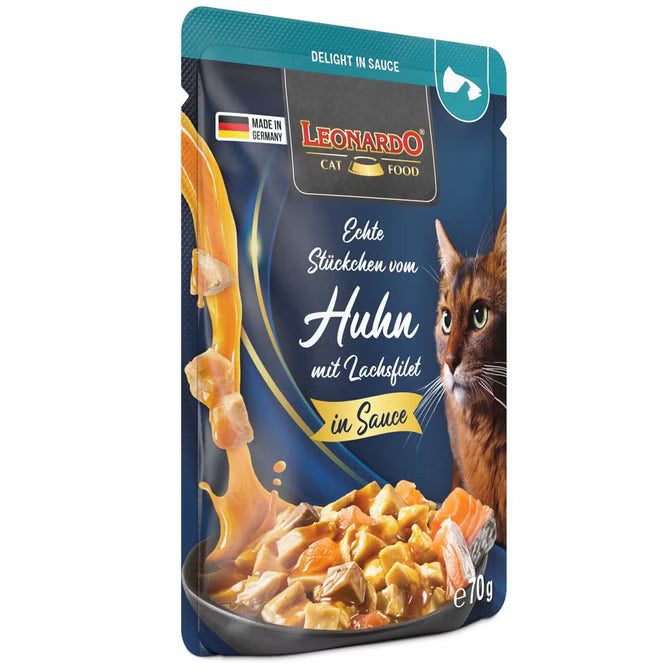 LEONARDO Delight in Sauce Huhn mit Lachsfilet 70 g