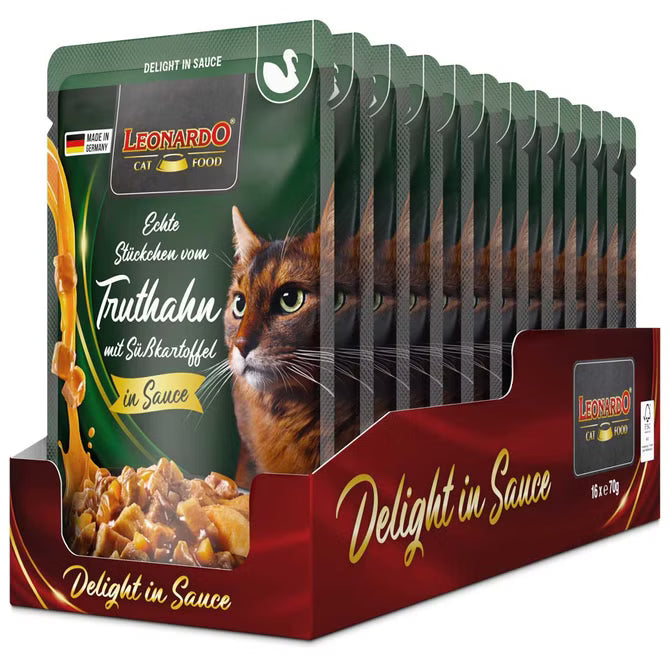 LEONARDO Delight in Sauce Truthahn mit Süßkartoffel 16 x 70 g