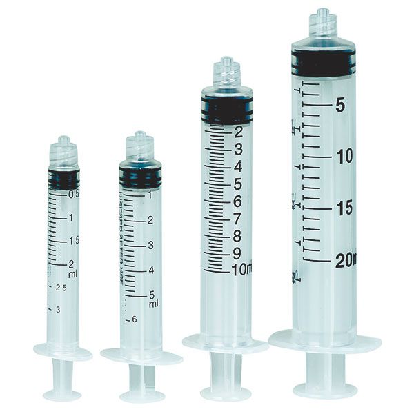 Luer Lock Ansatz Spritzen, Einmalspritzen 3 teilig, 2(3)ml, 5ml, 10ml, 20 ml