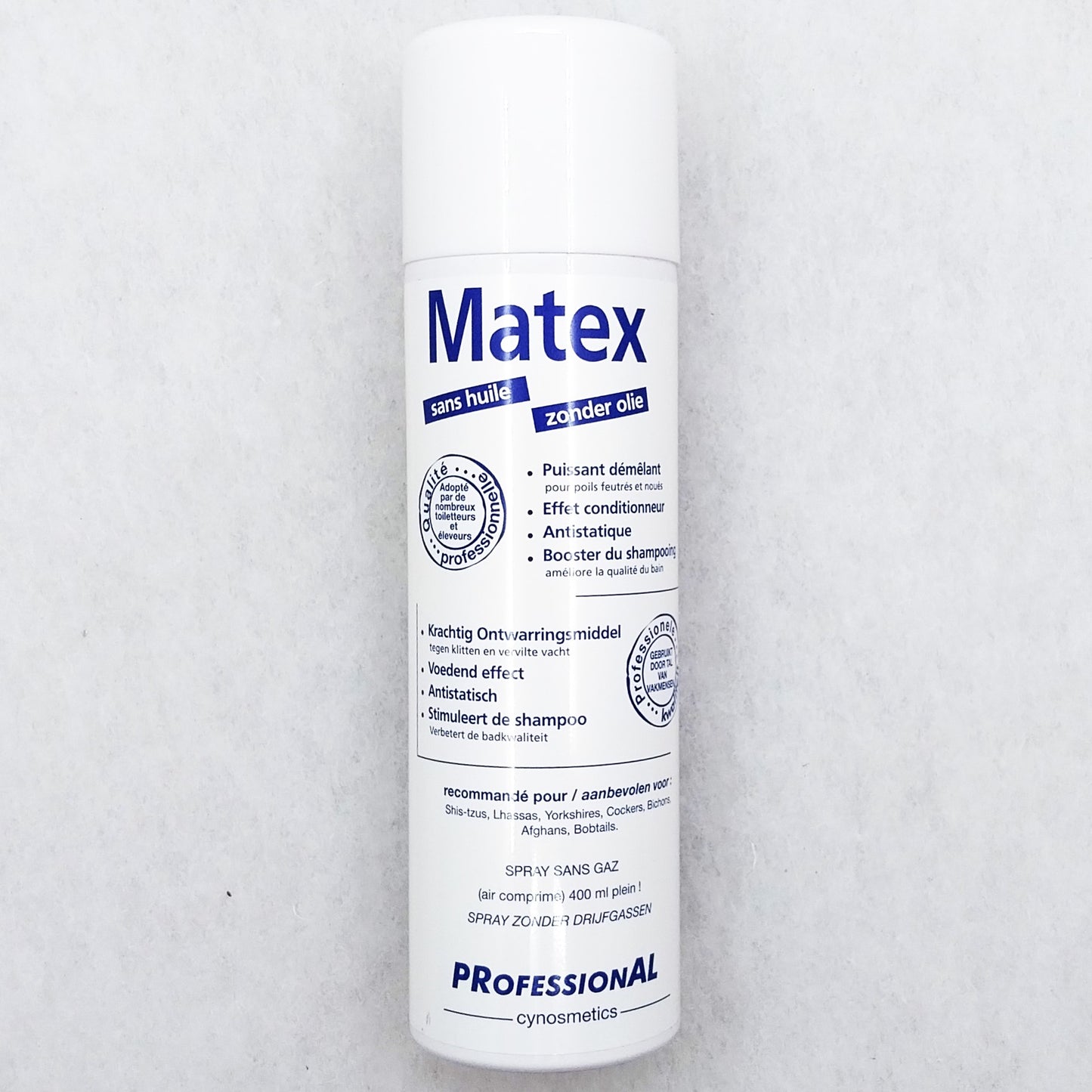 Matex Condibrush Finishing-Spray, Groomingspray, Entfilzungsspray, Kämmhilfe, Antistatikspray, 400 ml