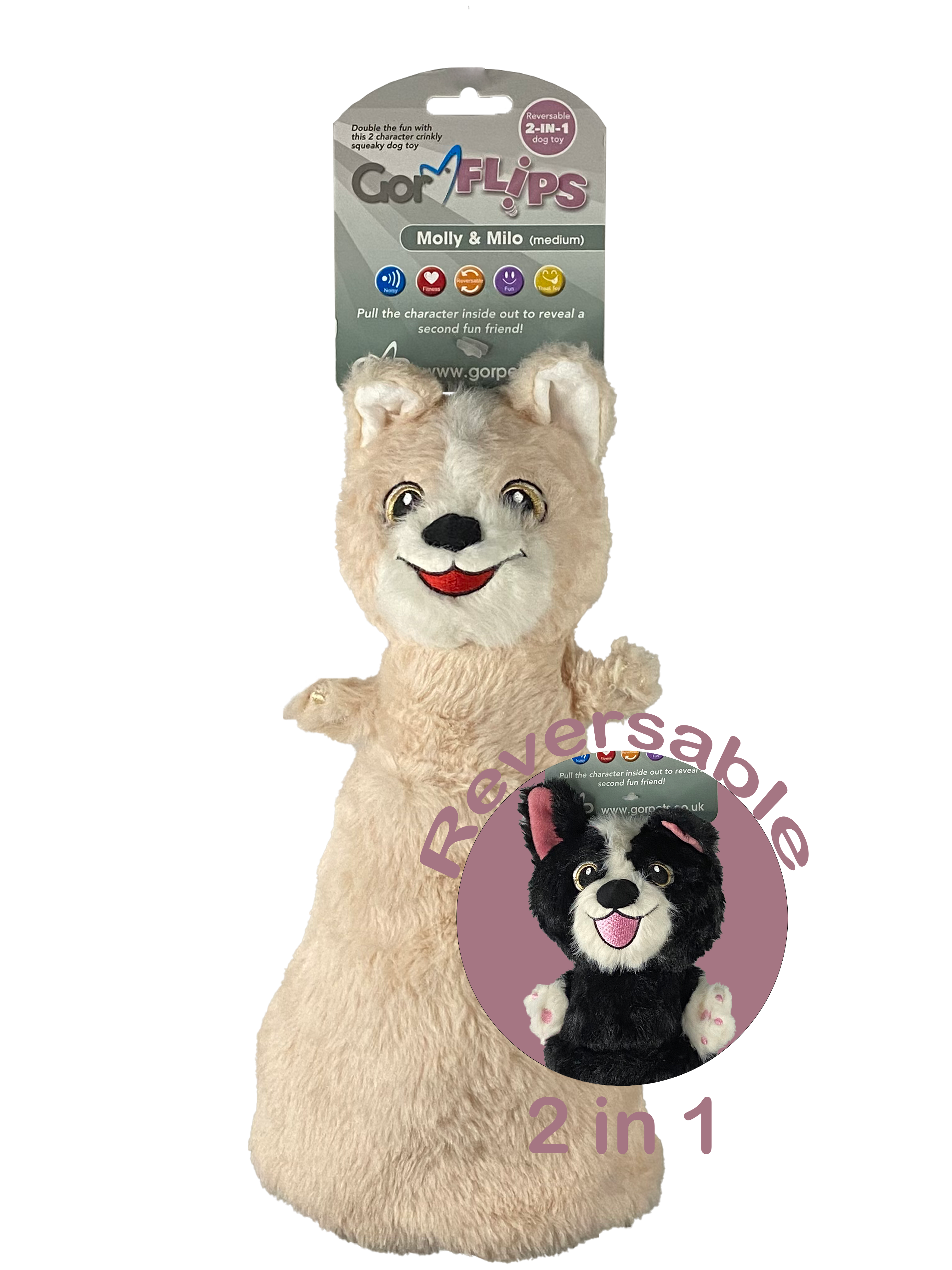 Gor Flips Buddies – Interaktives Plüsch-Hundespielzeug mit Wendedesign