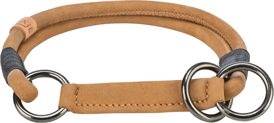 TRIXIE BE NORDIC Zug-Stopp-Halsband – Veloursleder, rundgenäht