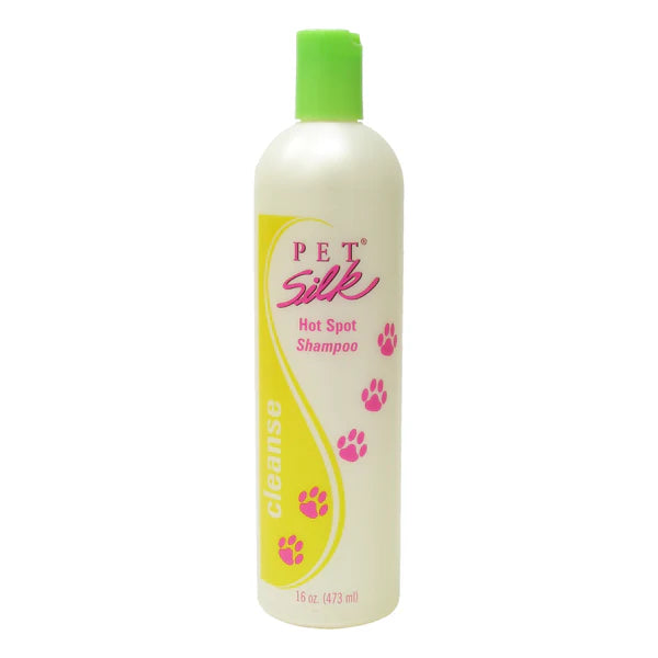 Pet Silk Hot Spot Shampoo 473ml, Haustiere mit Hautreizungen Hautproblemen, Hundepflege Katzenpflege