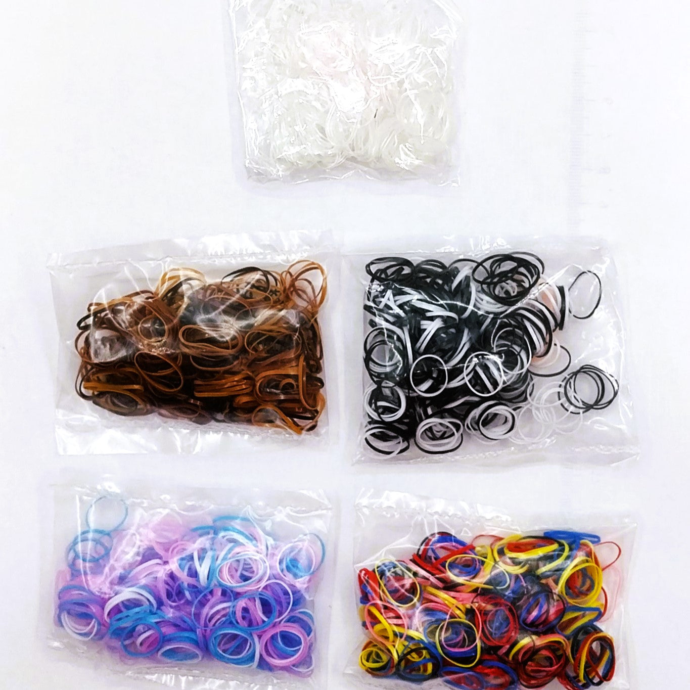 Haargummis in verschiedenen Farben, dünn und sehr flexibel, Ø 1cm, ca. 250 Stück