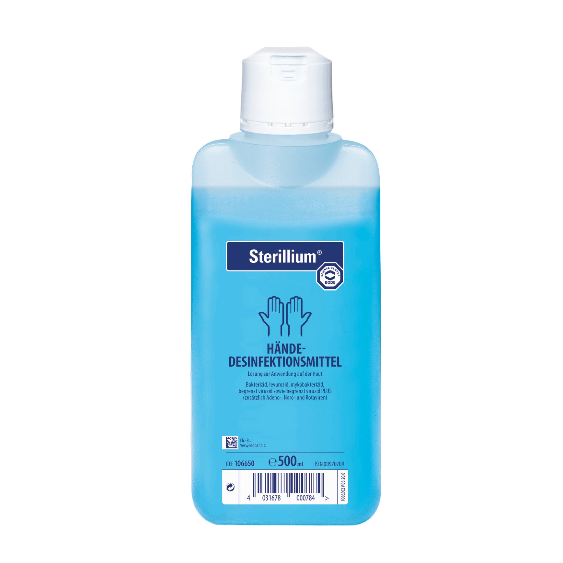 Sterillium classic pure Handdesinfektion, die farbstoff- und parfümfreie Variante von Sterillium