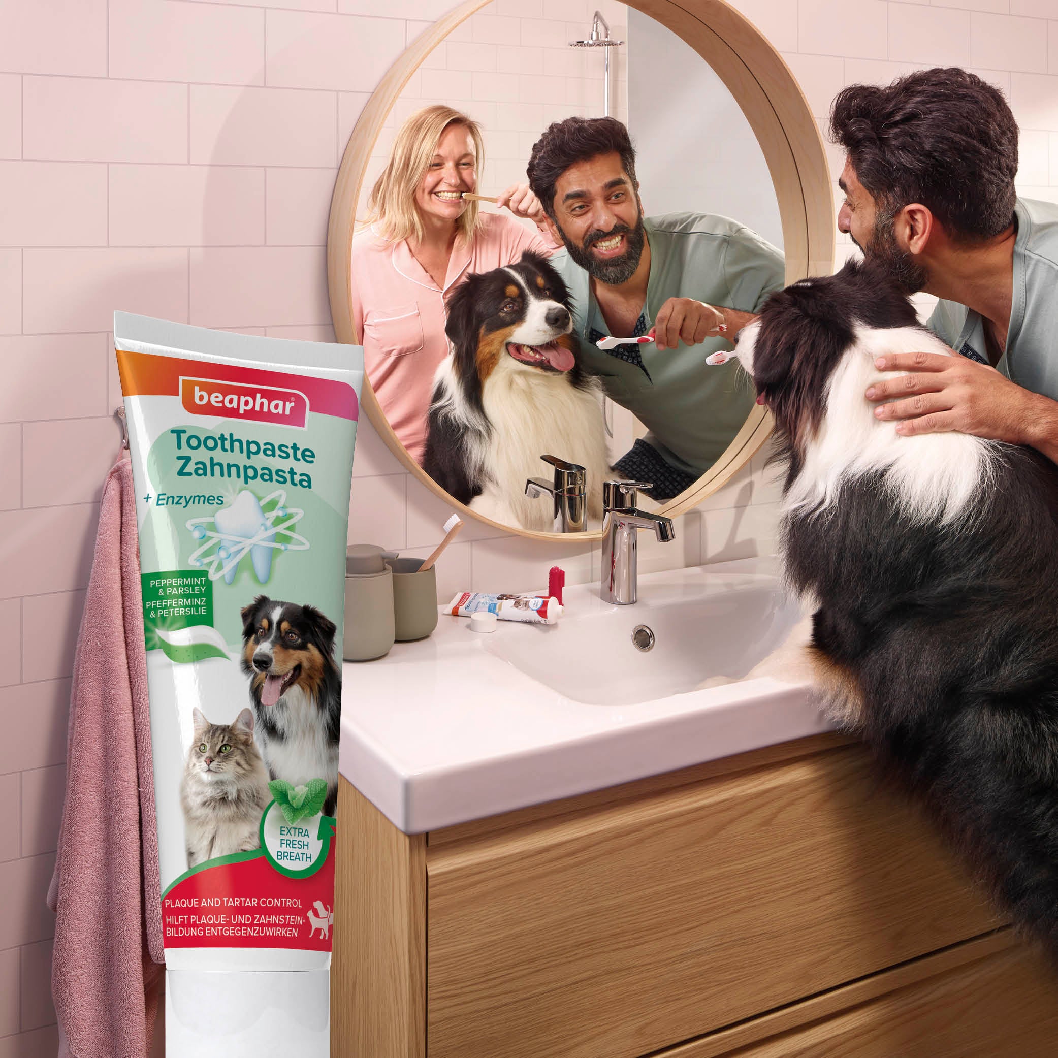 Beaphar Zahnpasta Toothpaste mit Leber- oder Minzgeschmack für Hunde und Katzen 100g