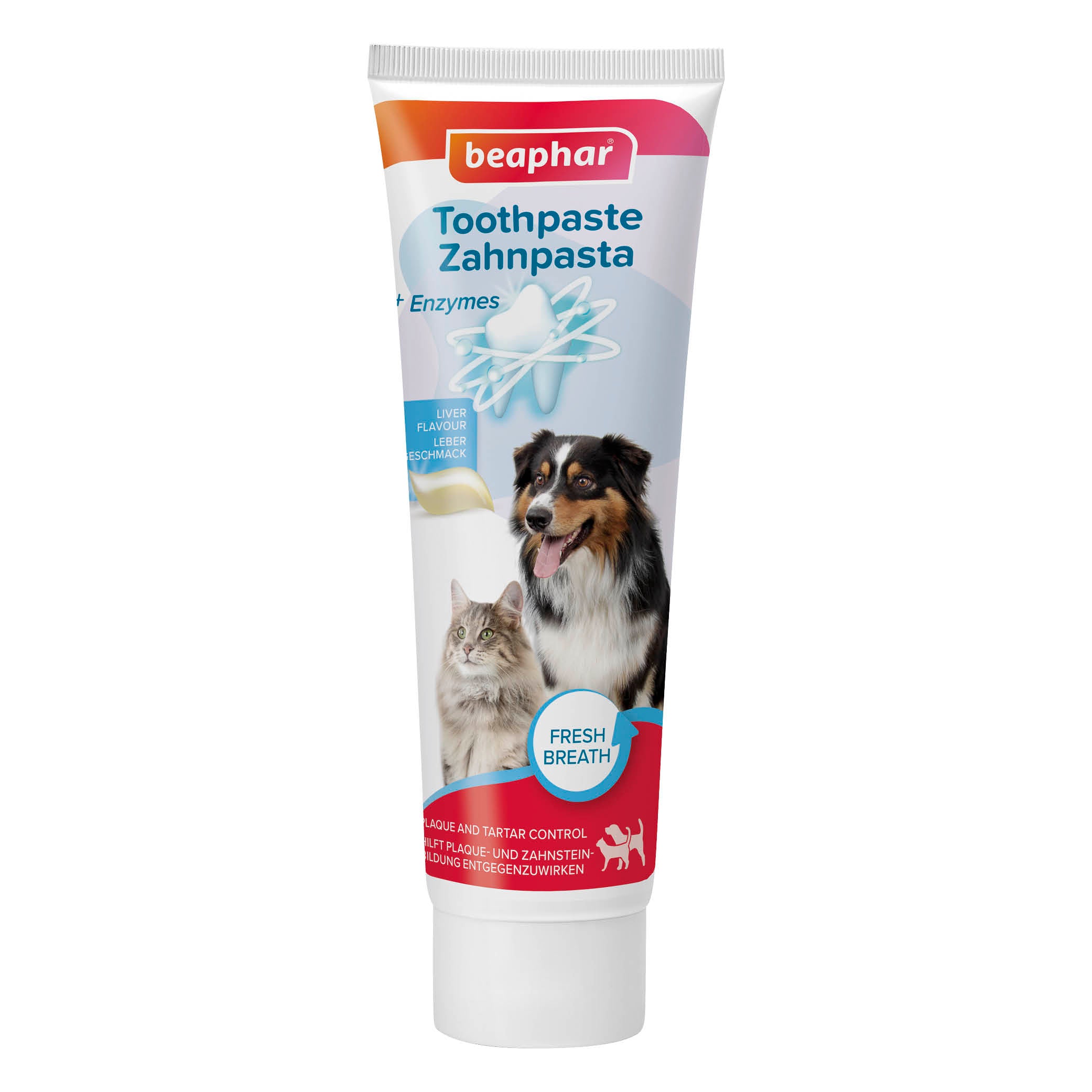 Beaphar Zahnpasta Toothpaste mit Leber- oder Minzgeschmack für Hunde und Katzen 100g