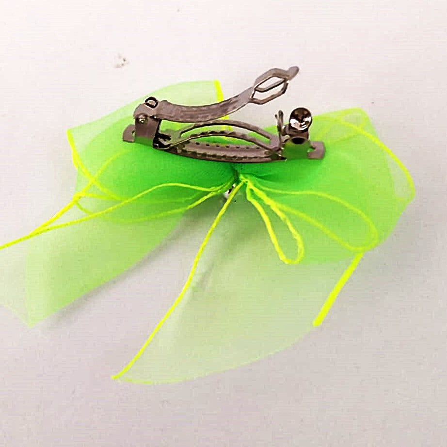 Aria Chiffon Party Bows, Aria Chiffon-Partyschleifen für Hunde mit silbernen Perlen und Federclip