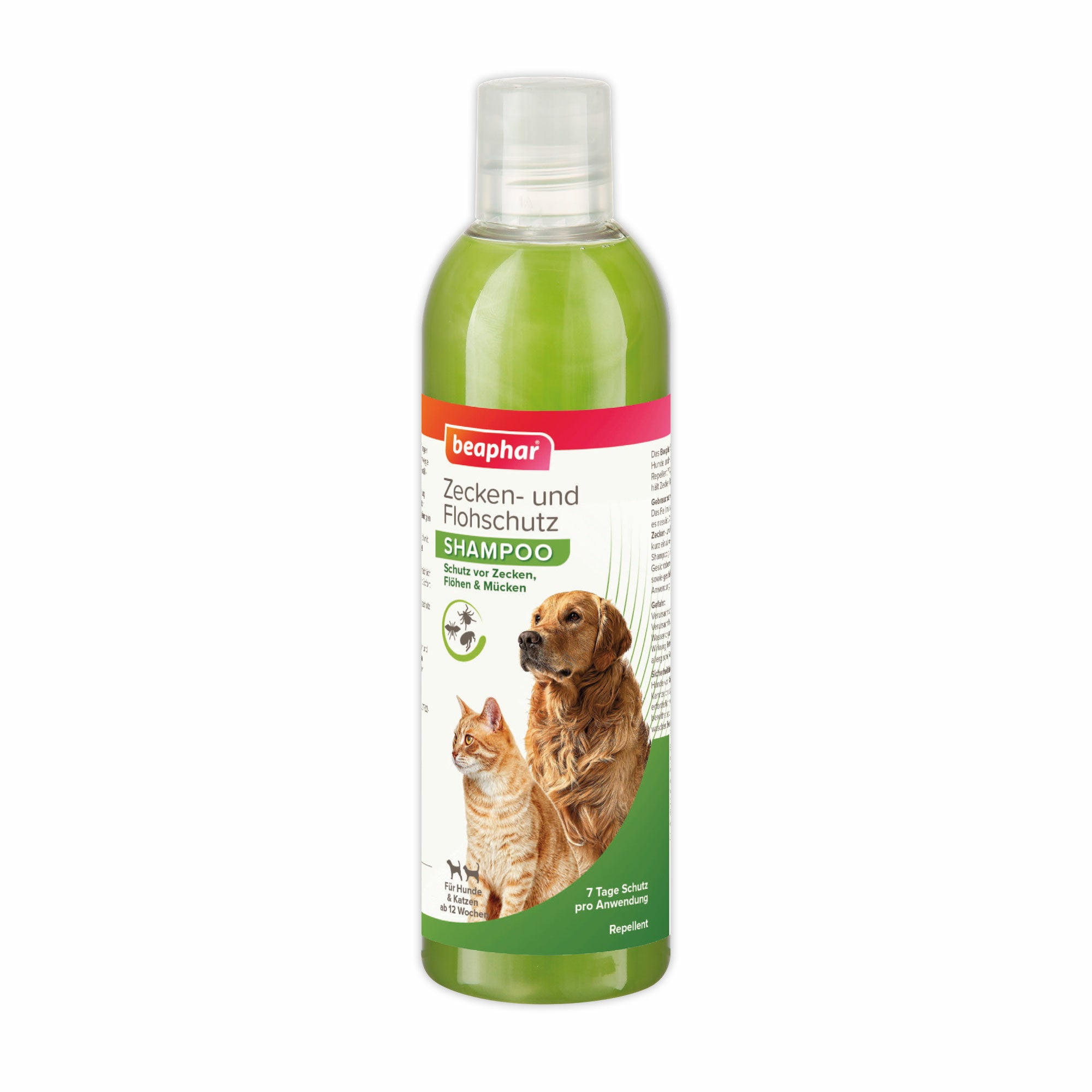 Beaphar Zecken- und Flohschutz Shampoo für Tiere ab 12 Wochen, hält Zecken, Flöhe und Mücken fern, 250ml