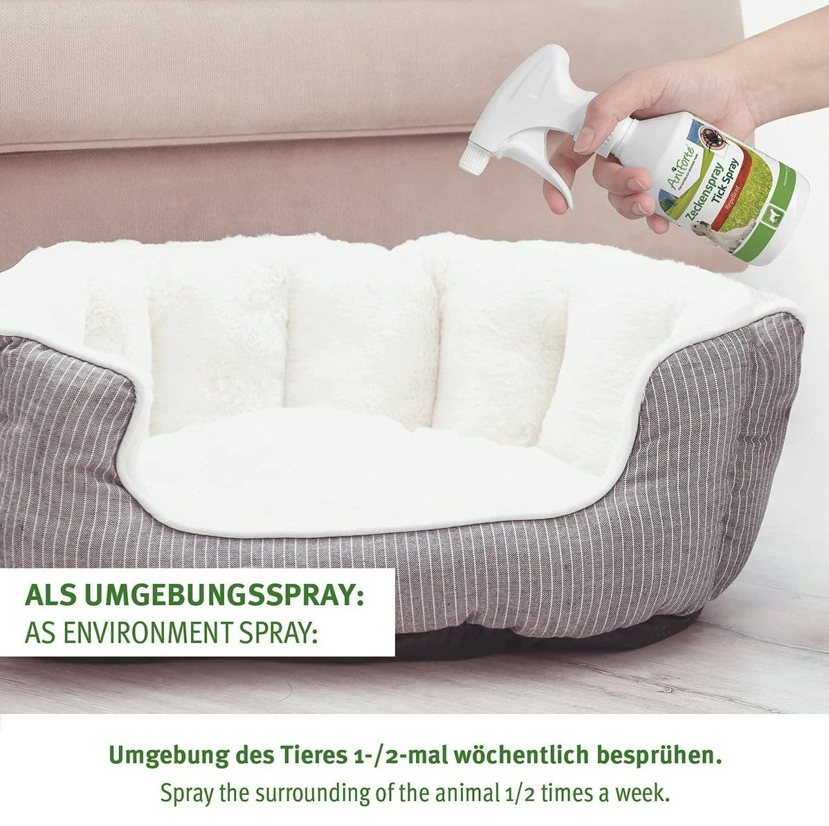AniForte Zeckenspray, Tick Spray, Zeckenmittel für Hunde als Kontaktspray & Umgebungsspray